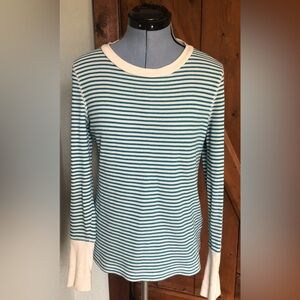 Sundance Teal and Cream Striped Top